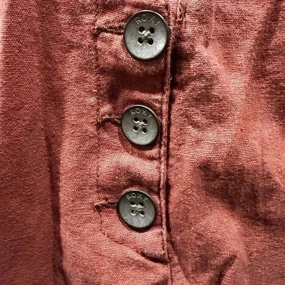 Roxy Pink Linen Overalls size Medium - Picture 9 of 12